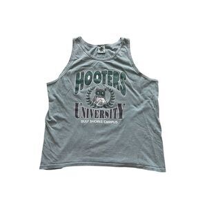 Vintage Hooters University Gulf Shores Tank Top – Stone-Washed Green – Size XL –